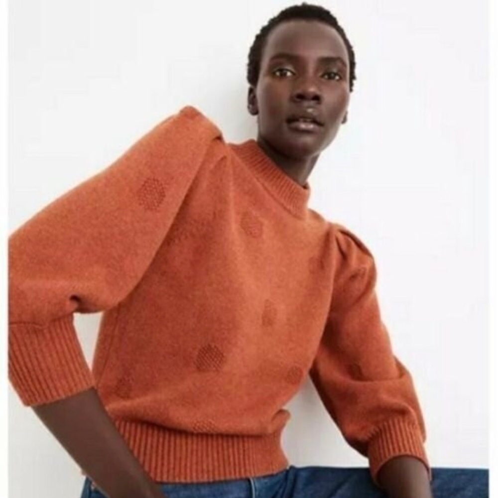 Madewell Women's Dotted Eaton Puff-Sleeve Pullover Sweater